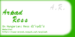 arpad ress business card